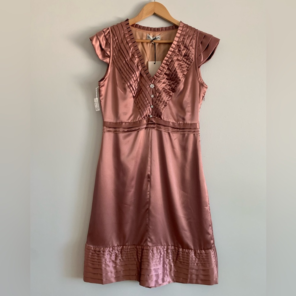 Mille K Copenhagen cocktail/party dress, NWT,100% polyester satin, US size 6